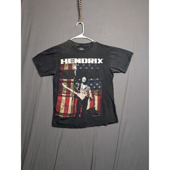 Jimi Hendrix - American Flag Authentic Hendrix T-Shirt (Adult Size Medium) Black - Picture 1 of 7
